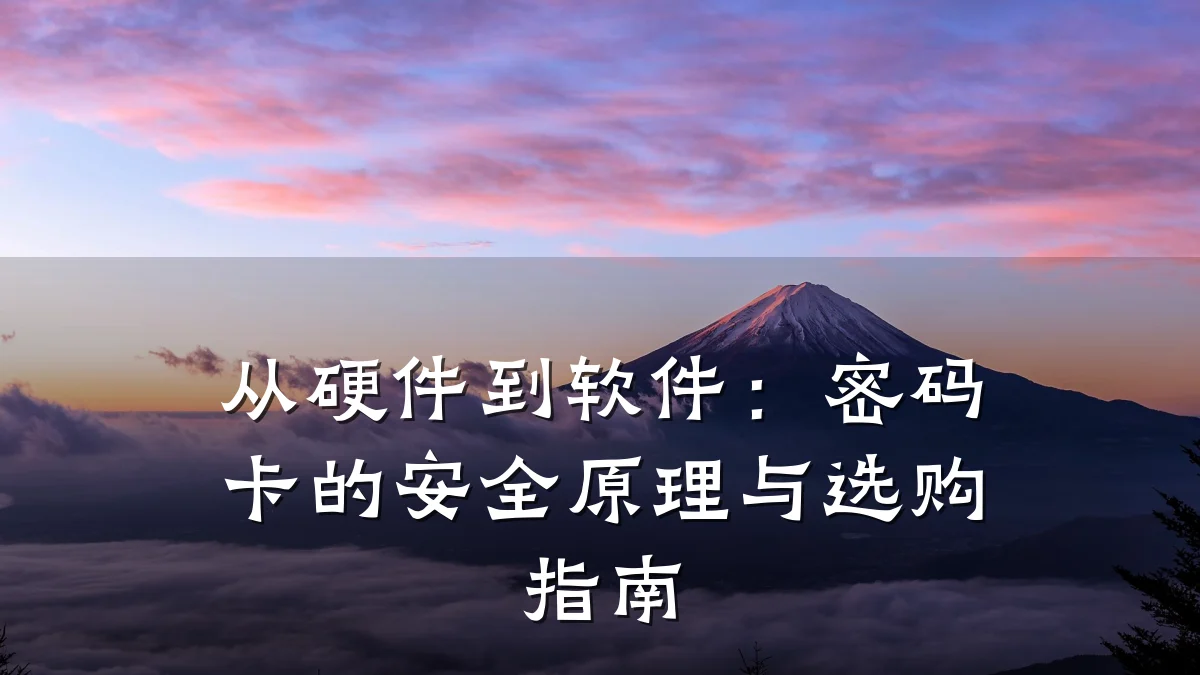 从硬件到软件:密码卡的安全原理与选购指南