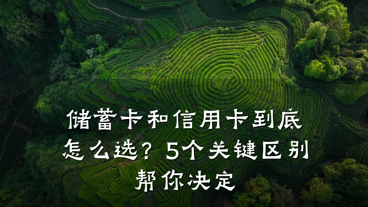 储蓄卡和信用卡到底怎么选?5个关键区别帮你决定