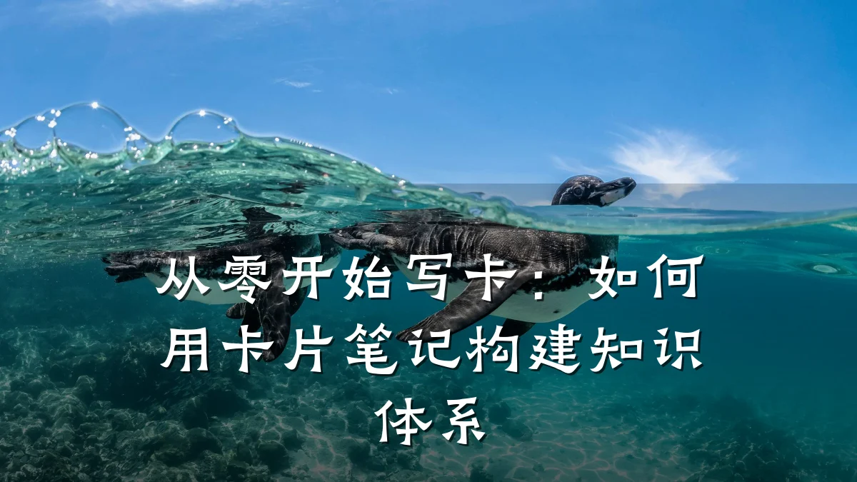 从零开始写卡:如何用卡片笔记构建知识体系