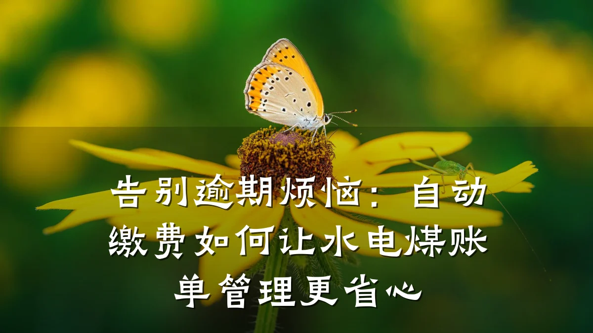 告别逾期烦恼:自动缴费如何让水电煤账单管理更省心