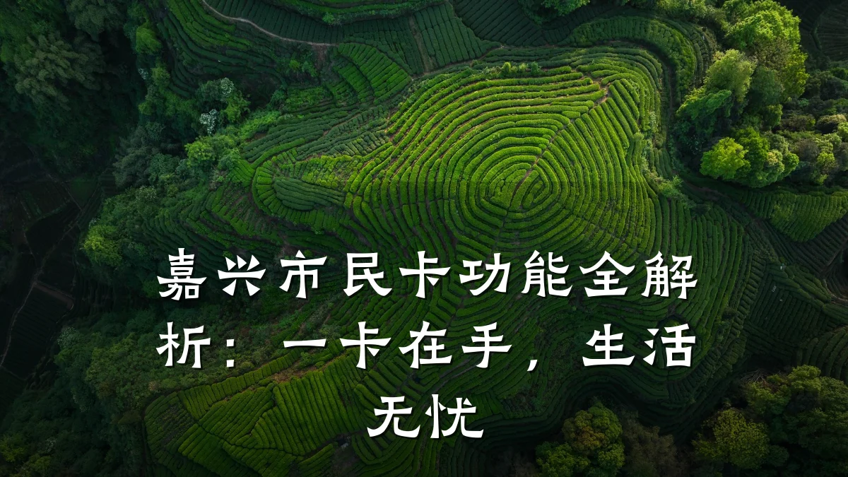 嘉兴市民卡功能全解析:一卡在手,生活无忧