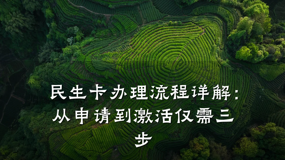 民生卡办理流程详解:从申请到激活仅需三步