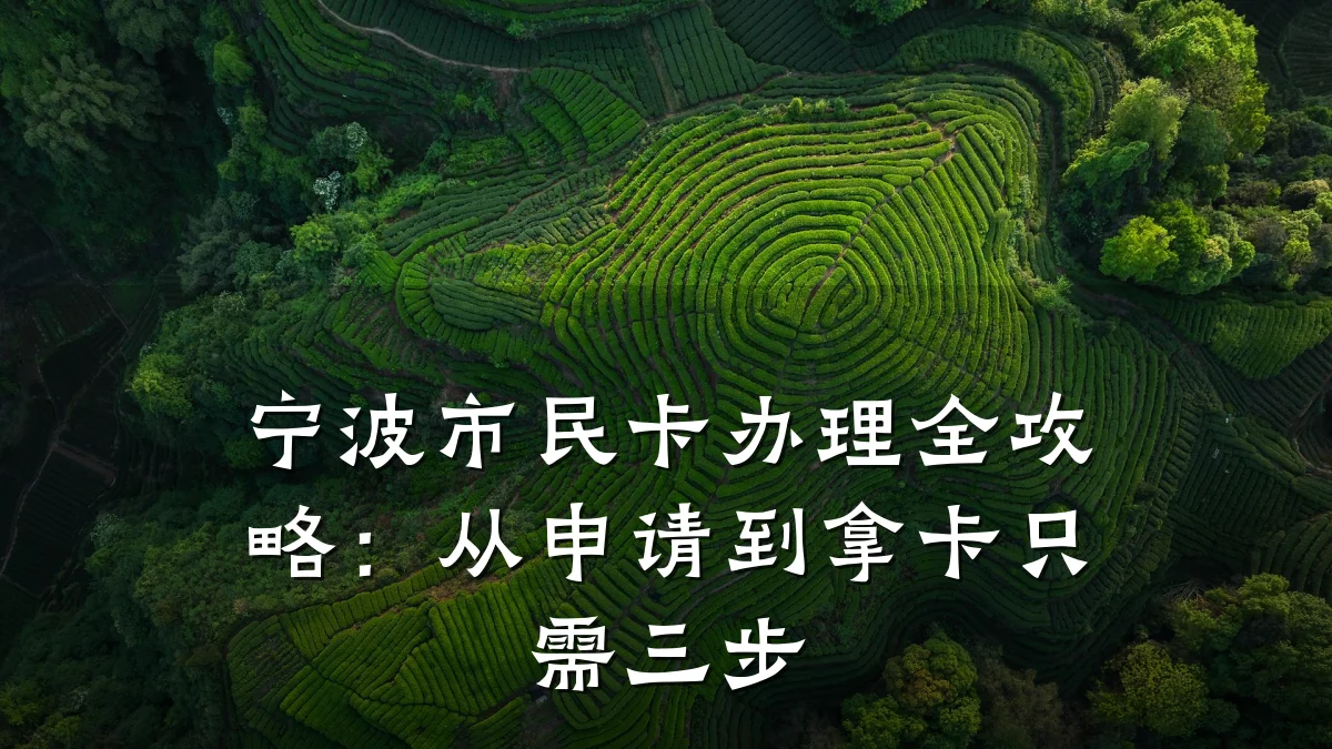 宁波市民卡办理全攻略:从申请到拿卡只需三步