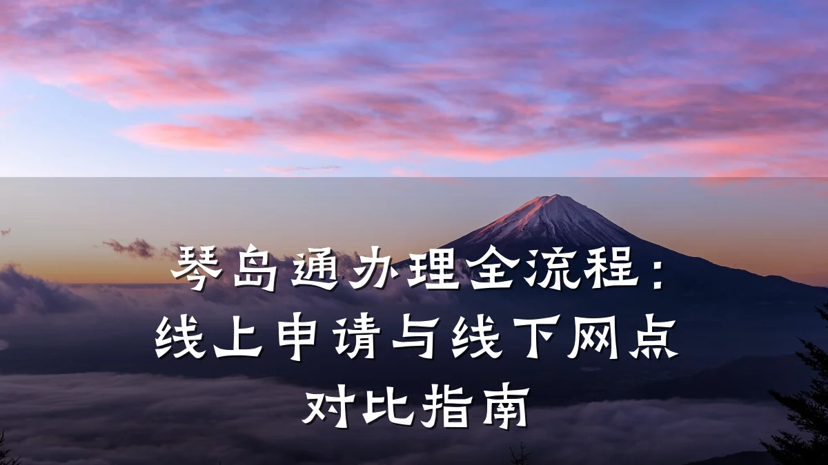 琴岛通办理全流程:线上申请与线下网点对比指南