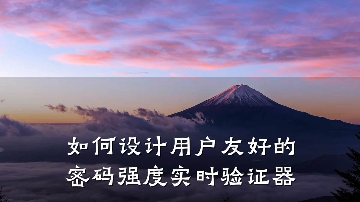 如何设计用户友好的密码强度实时验证器