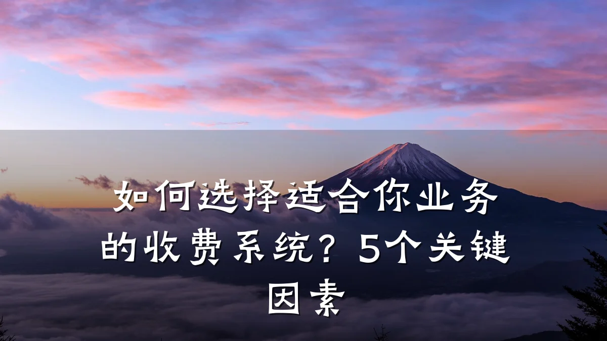 如何选择适合你业务的收费系统?5个关键因素