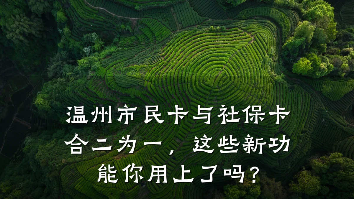 温州市民卡与社保卡合二为一,这些新功能你用上了吗?