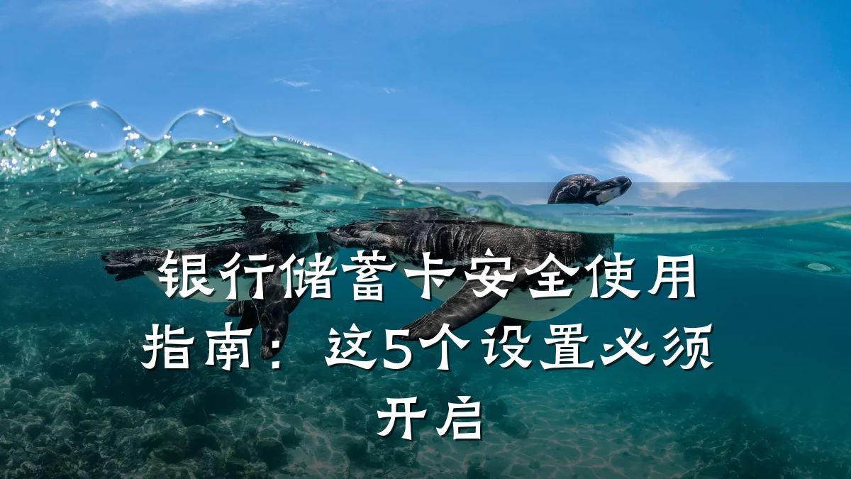 银行储蓄卡安全使用指南:这5个设置必须开启