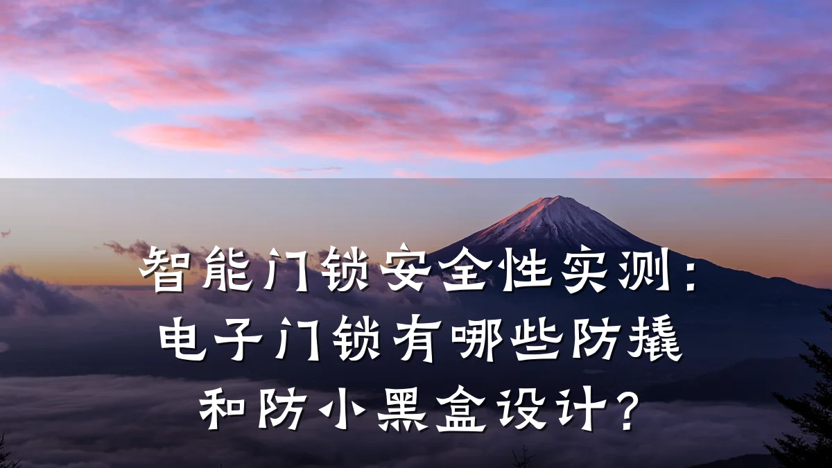 智能门锁安全性实测:电子门锁有哪些防撬和防小黑盒设计?
