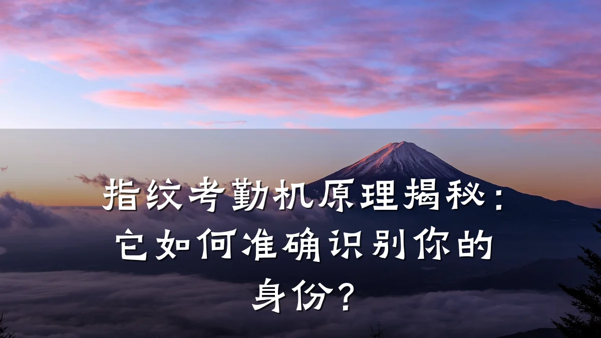 指纹考勤机原理揭秘:它如何准确识别你的身份?
