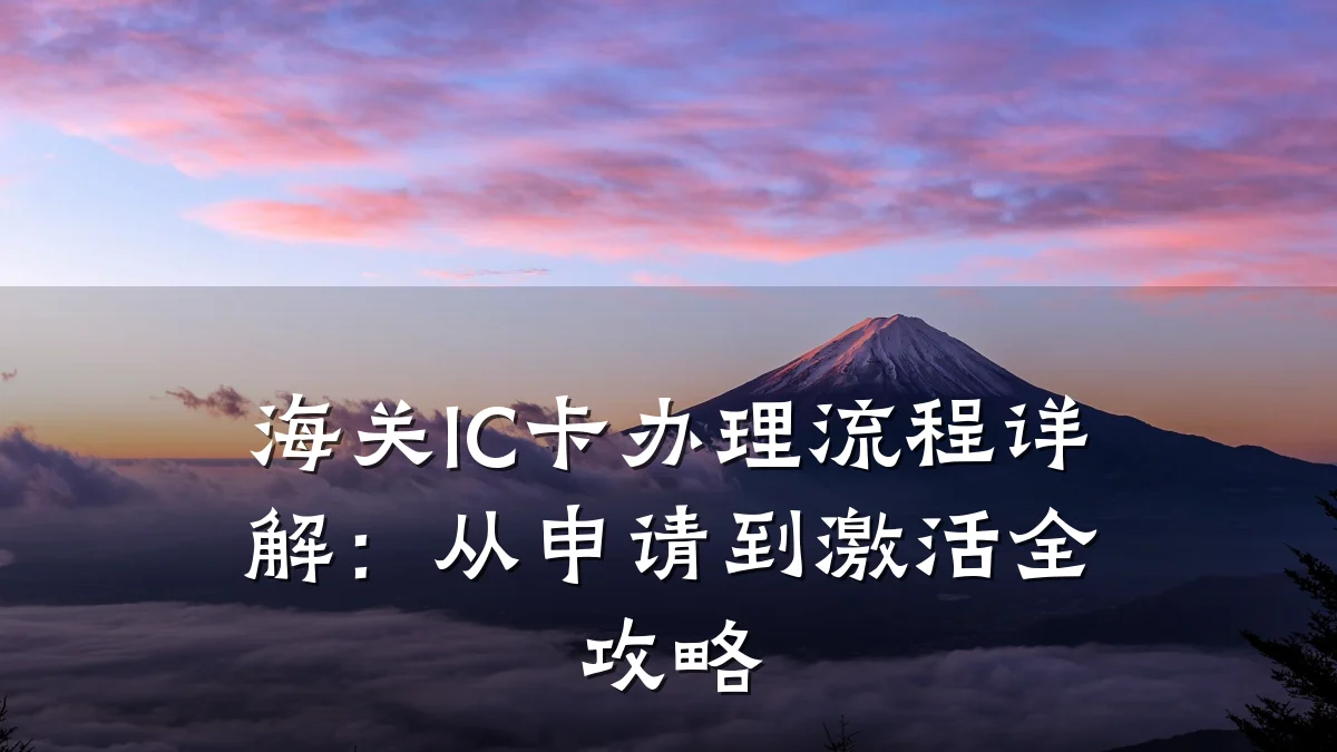 海关IC卡办理流程详解:从申请到激活全攻略