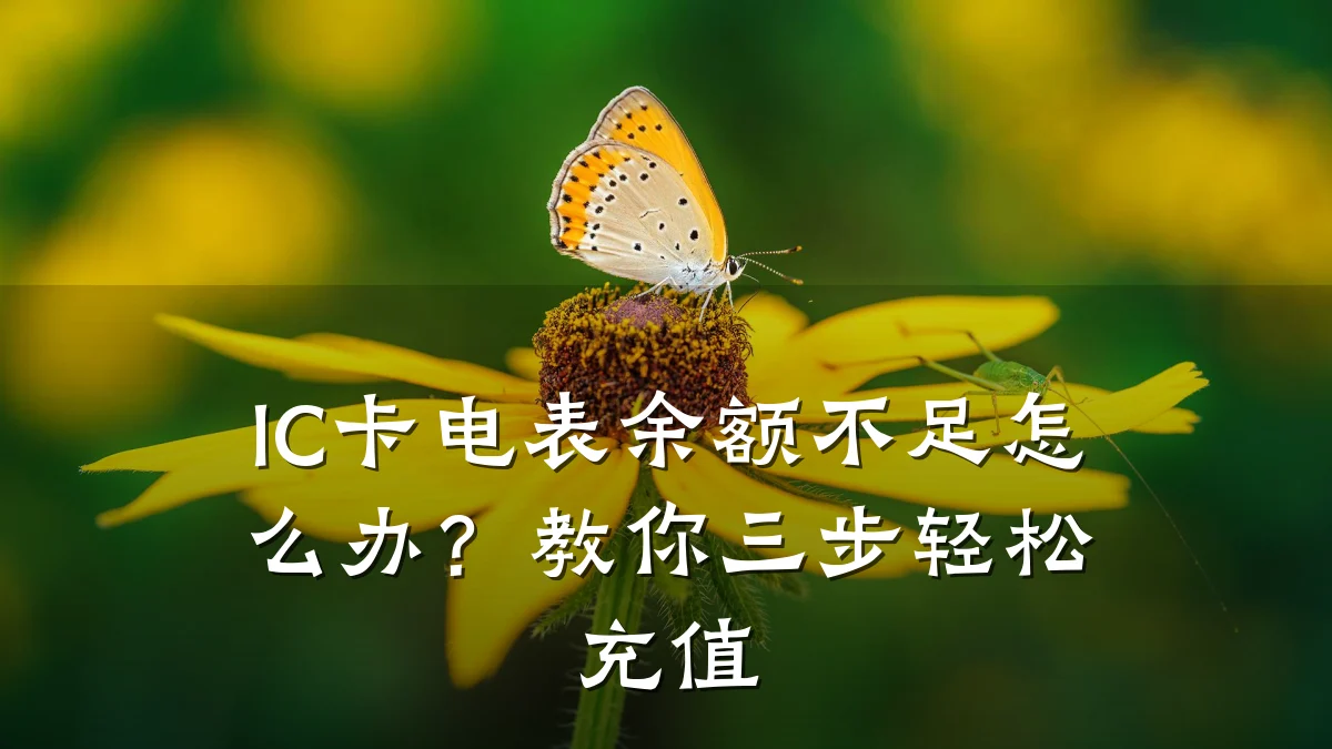 IC卡电表余额不足怎么办?教你三步轻松充值