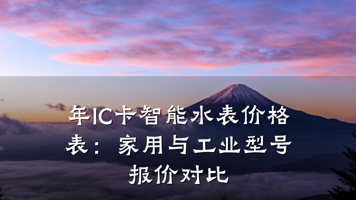 年IC卡智能水表价格表:家用与工业型号报价对比