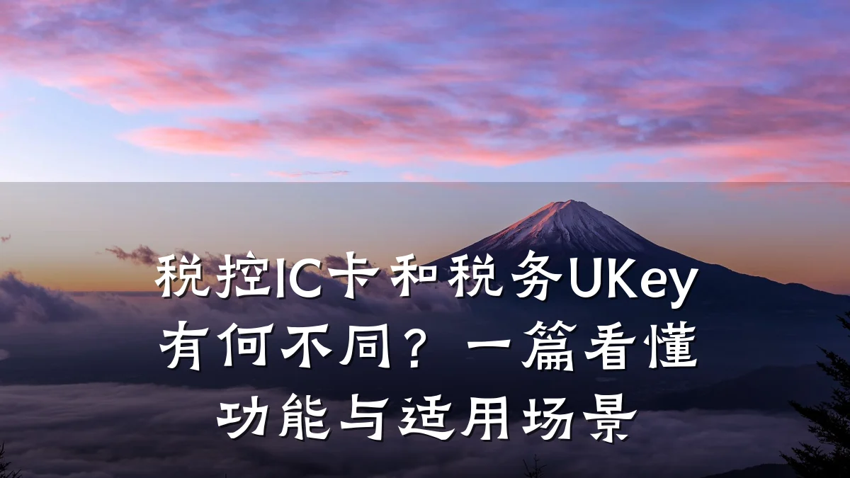 税控IC卡和税务UKey有何不同?一篇看懂功能与适用场景