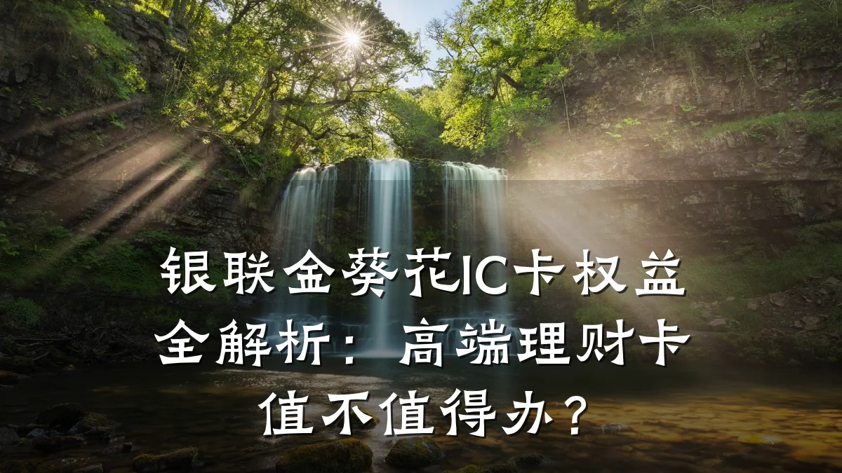 银联金葵花IC卡权益全解析:高端理财卡值不值得办?